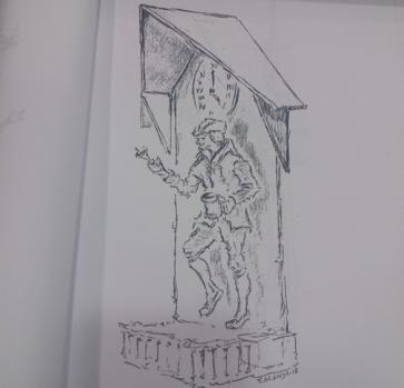 Boceto del autómata articulado para la calle Hombre de Palo