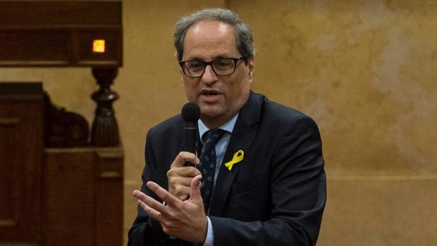 El presidente catalán, Quim Torra, hoy en el Parlament