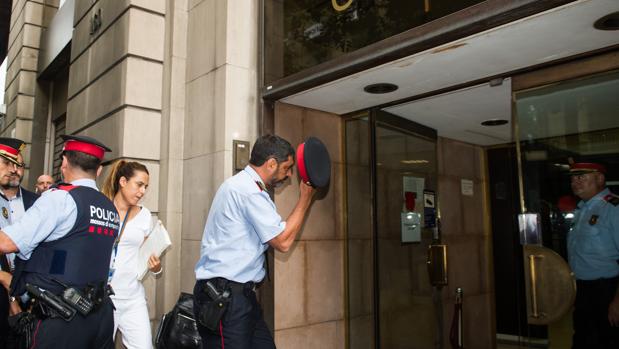 El Major de los Mossos, José Luis Trapero, antes de una reunión de su cuerpo, la Guardia Civil y la Policía