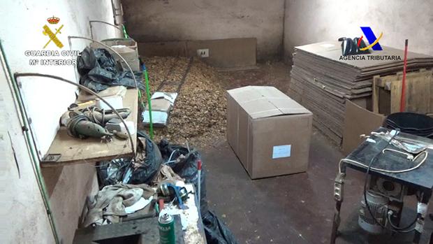 Imagen de parte del tabaco confiscado
