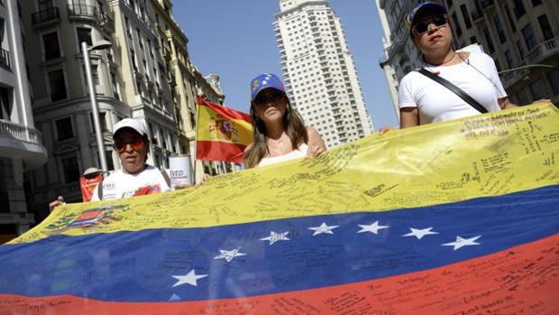 Manifestación en Madrid contra el régimen de Nicolás Maduro en 2016