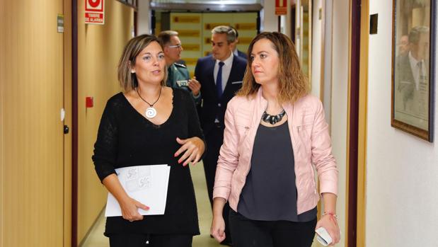 La portavoz de la Junta, Milagros Marcos, junto a la Delegada del Gobierno, Virginia Barcones