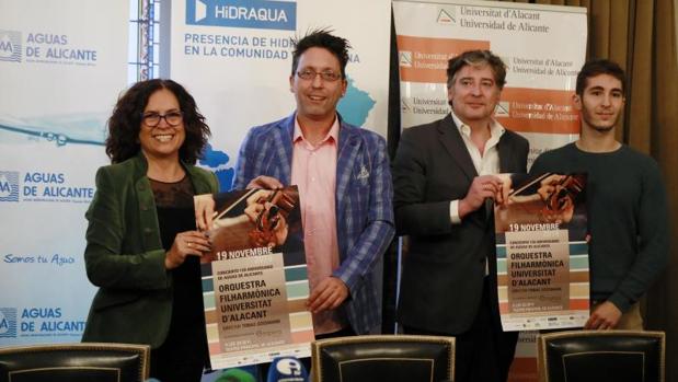 Padilla, Gullian, Sanz y Cortés, en la presentación del concierto