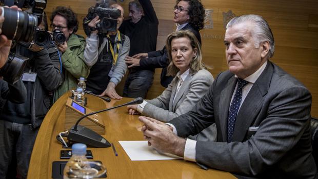 Luis Bárcenas, durante la comisión de investigación de Les Corts Valencianes
