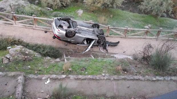 Estado en el que ha quedado el coche tras el vuelvo