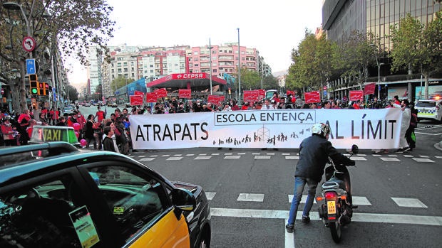 Un instante del corte reivindicativo