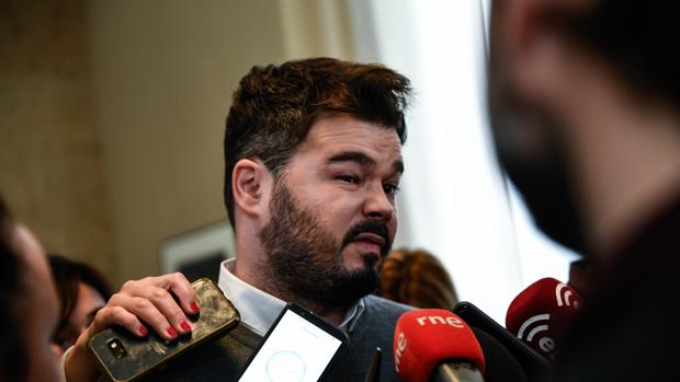 El portavoz adjunto en el Congreso de ERC, Gabriel Rufian, hace unas semanas en la Cámara Baja