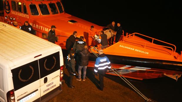 Lancha de Salvamento Marítimo tras su participación en el naufragio del pasado diciembre