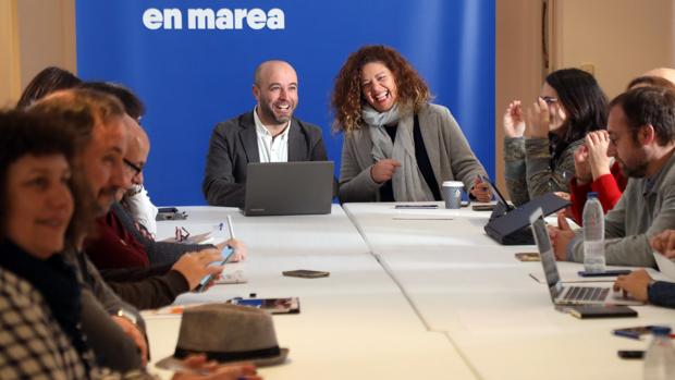 Villares junto al resto de miembros de la dirección rupturista