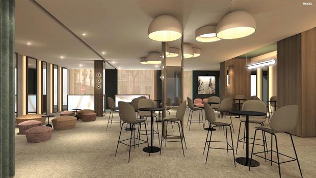 Una de las salas del futuro hotel