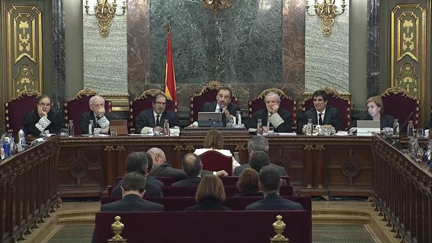 Imagen de la señal institucional del Tribunal Supremo durante la declaración de la expresidenta del Parlament Carme Forcadell