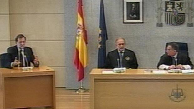 Mariano Rajoy, durante su declaración com testigo en el juicio del caso Gürtel, el 26 de julio de 2017