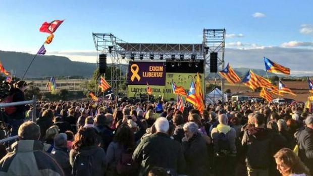 Mitin independentista en una prisión catalana