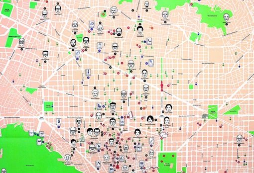 Mapa de los autores de Barcelona