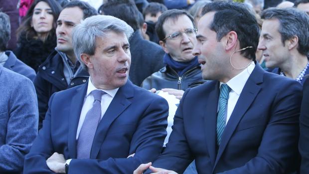 Garrido y Aguado, en el mitin de Ciudadanos del jueves en Madrid