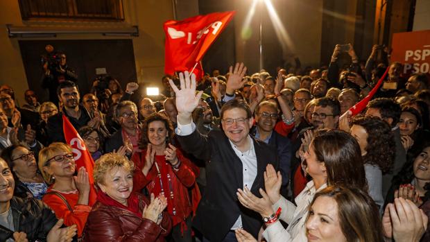 Imagen de Ximo Puig en la celebración del PSPV