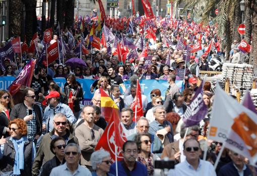 Manifestación del uno de mayo en Valencia