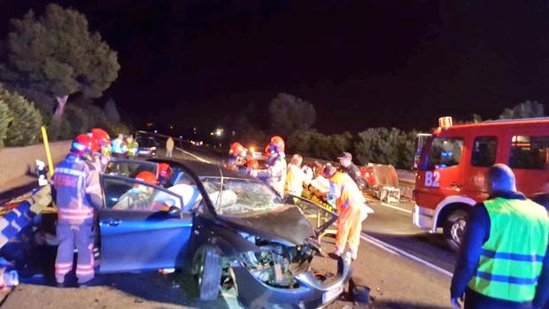 Imagen del lugar del accidente en la N-340 a su paso por Castellón