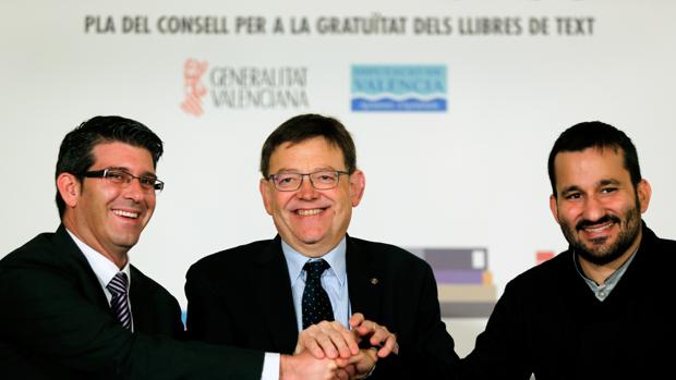 Imagen de archivo de Jorge Rodríguez, Ximo Puig y Vicent Marzà