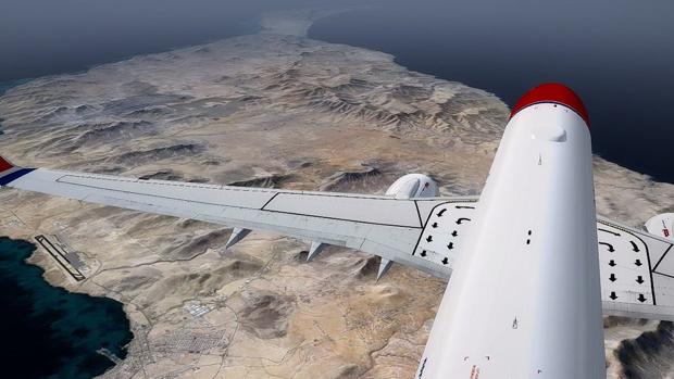 Foto de Fuerteventura desde la cola de un avión
