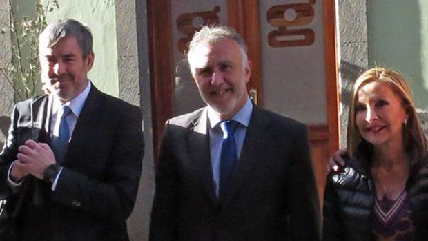 Fernando Clavijo, Ángel Víctor Torres y Australia Navarro