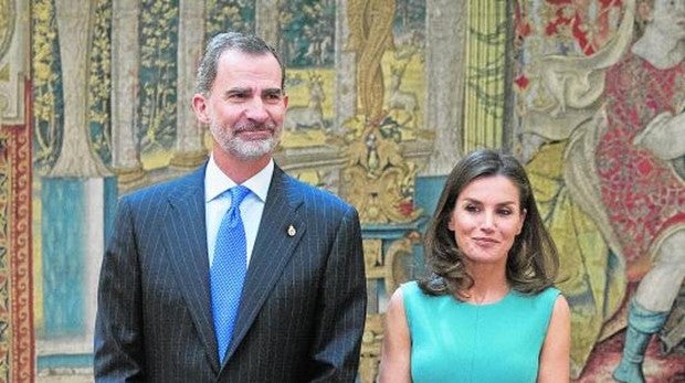 Los Reyes, ayer en el Palacio de El Pardo