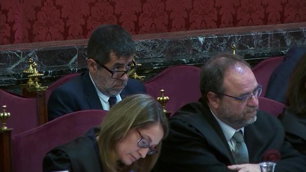 Jordi Sánchez, durante una de las sesiones del juicio en el Tribunal Supremo