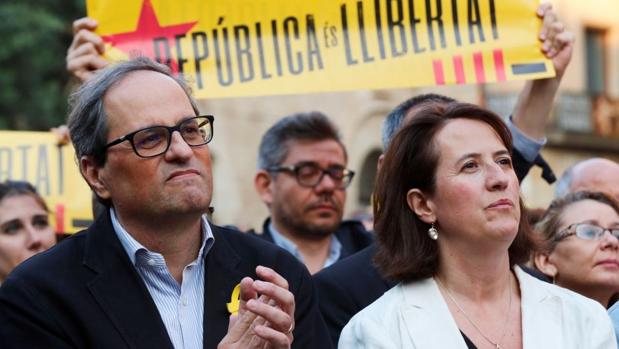 Quim Torra y la presidenta de la ANC, Elisenda Paluzie