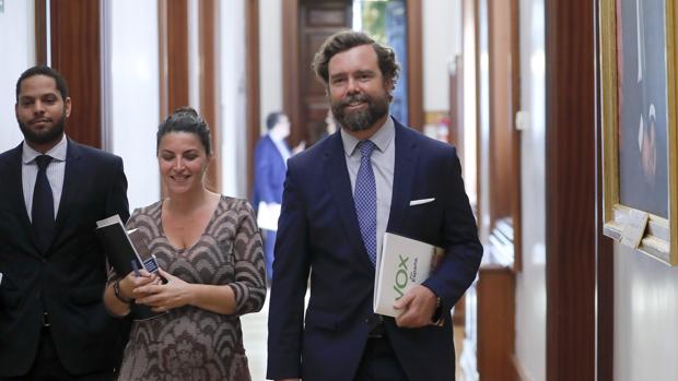 El portavoz de Vox en el Congreso, Iván Espinosa de los Monteros , a su llegada a la reunión de la Junta de Portavoces, este miércoles