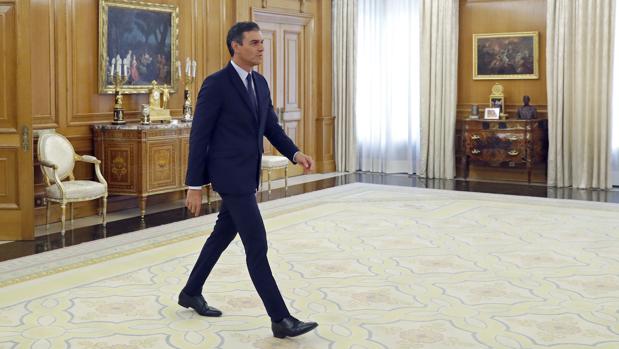 El presidente del Gobierno en funciones, Pedro Sánchez, ayer en La Zarzuela