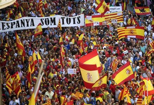 Manifestación constitucionalista en Barcelona