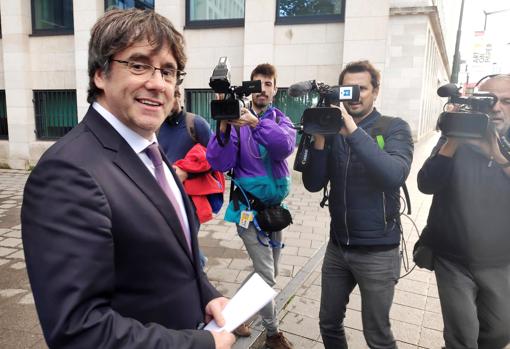 Carles Puigdemont, el viernes tras comparecer ante la justicia belga