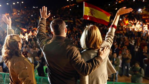 Santiago Abascal, en el acto de ayer de Vox en Dos Hermanas (Sevilla)