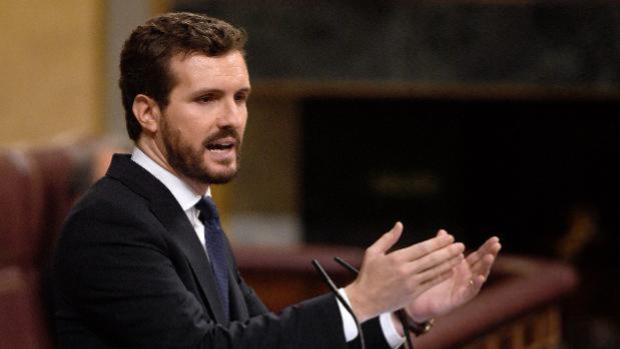 El presidente del PP, Pablo Casado