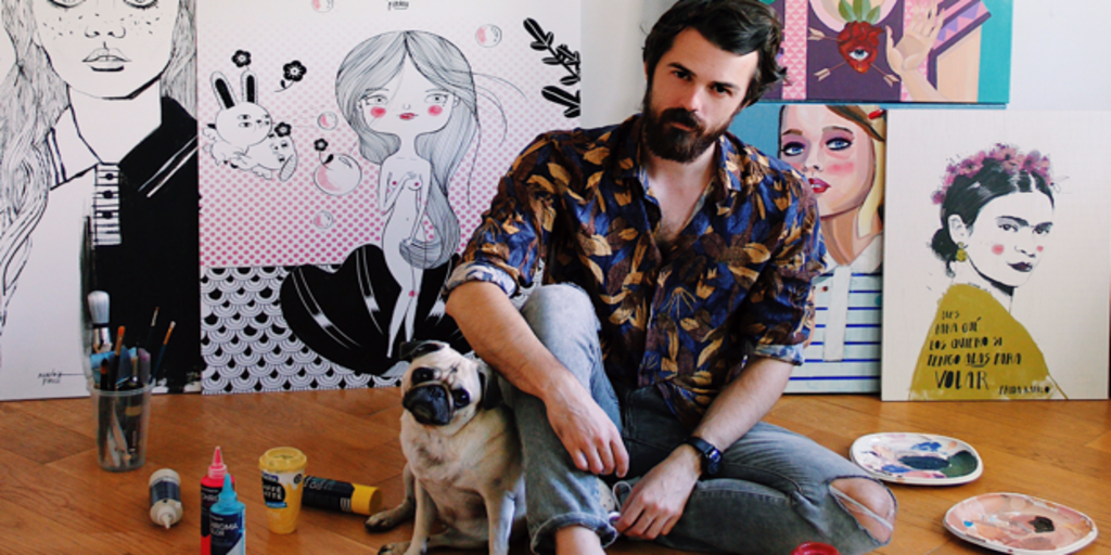 El artista pop Alex de Marcos se mete en la piscina con un Caffè Latte