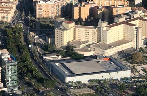 Vista aérea del helipuerto inutilizado del Hospital General de Alicante