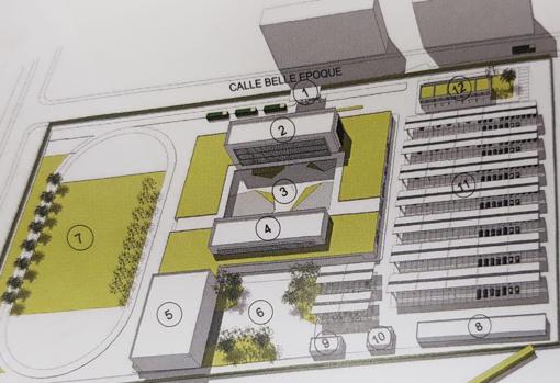 Plano del futuro complejo de la Guardia Civil en el barrio zaragozano de Valdespartera
