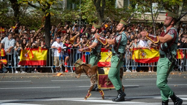 Último desfile militar celebrado en Madrid por el 12-O, en 2019, antes de la pandemia