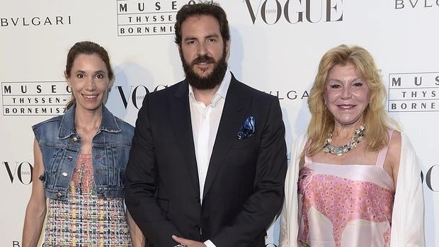 Blanca y Borja Thyssen con la baronesa Thyseen