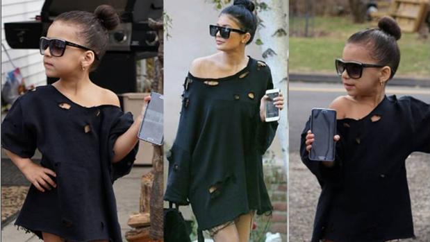 Sophia imitando el estilo de Kylie Jenner