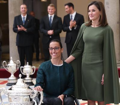 Con la nadadora Teresa Perales