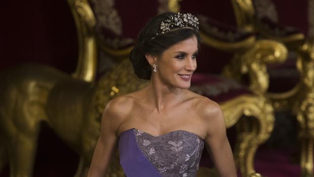 La Reina Letizia, durante la cena de gala este miércoles