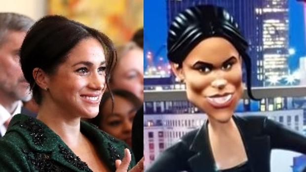 Meghan Markle y su avatar en el programa «Tonight Witch Vladimit Putin»