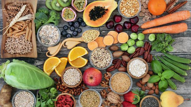 Alimentos ricos en fibra.