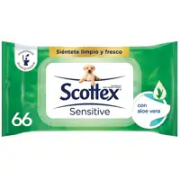 Biodegradable wet wipes with Aloe Scottex