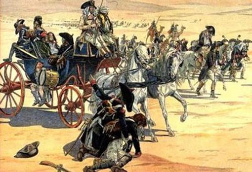 Napoleón curza el desierto junto a sus hombres