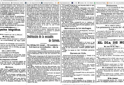 Extracto del diario "La Época" en el que se puede ver la frase atribuída a Evans