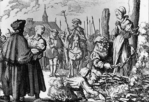 Quema de una bruja septuagenaria en Schoonhoven, Holanda, en 1597