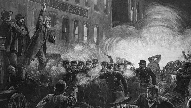 Ilustración de los enfrentamientos de Chicaco, el 1 de mayo de 1886