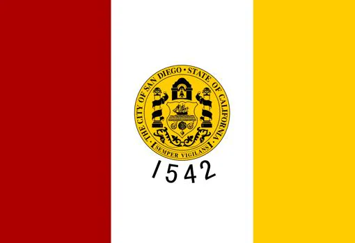 Bandera y escudo de la ciudad de San Diego